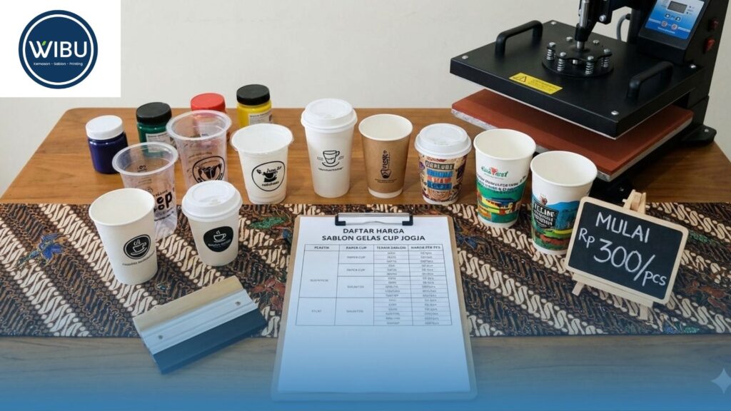 Daftar Harga Sablon Gelas Cup per pcs di Jogja (Plastik & Paper Cup, Berbagai Teknik)