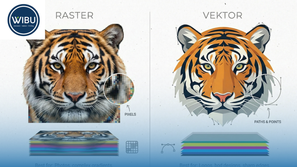 Raster vs Vector untuk Sablon Digital