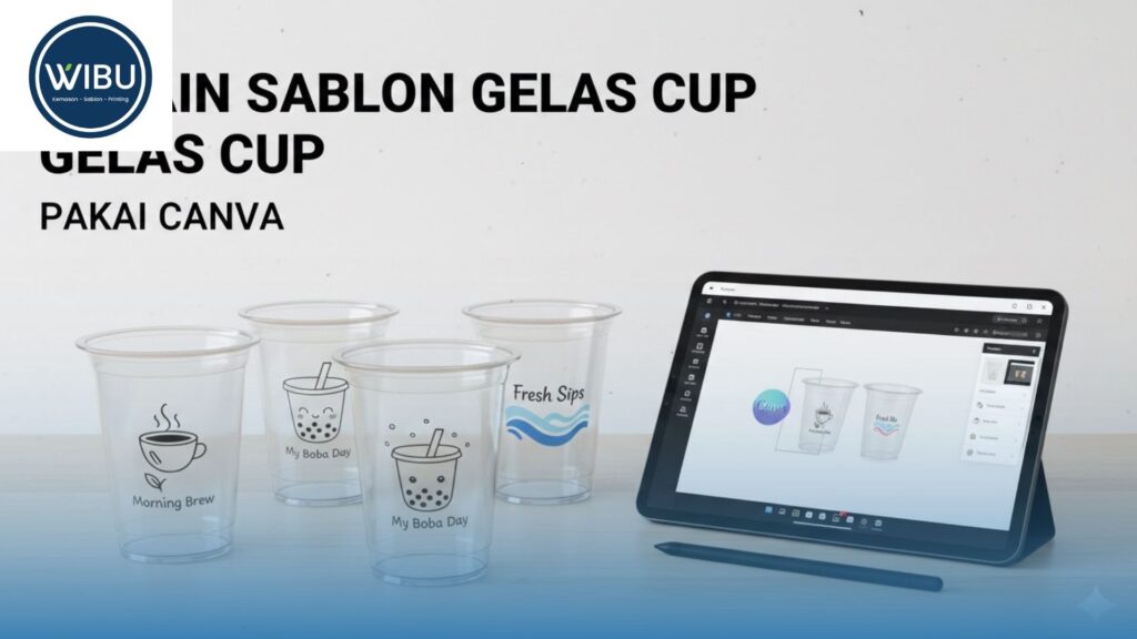 Desain Sablon Gelas Cup Pakai Canva